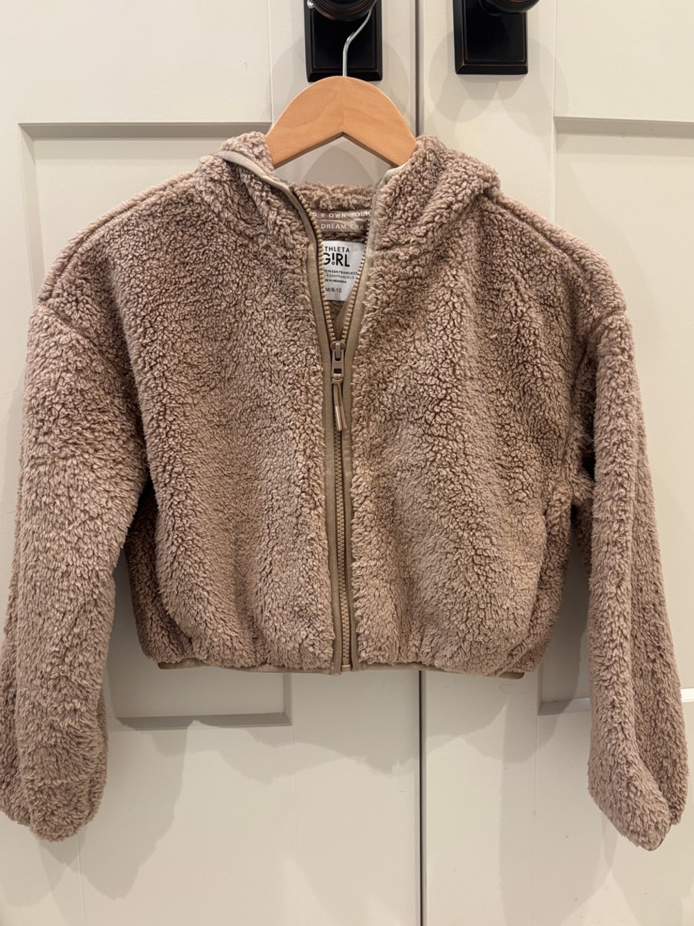 Athleta GIRL Sherpa Zip Hoodie - Taupe